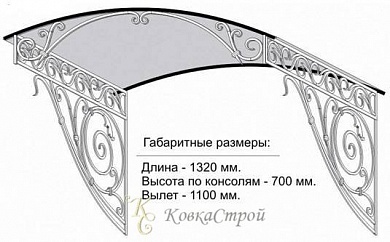 Кованый козырек №20 в Екатеринбурге фото
