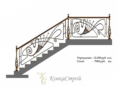 Кованые перила №38 в Екатеринбурге фото
